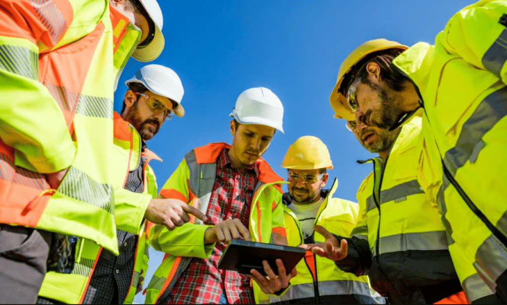 People on a construction site in high vis apparel